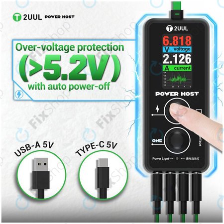 Digitaler USB-C Spannungs- und Stromtester (Power Host), 2UUL PW15