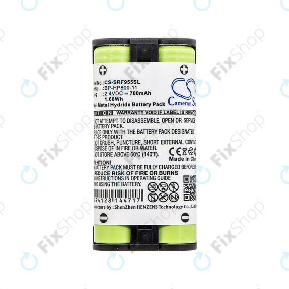Akku batterie für Sony MDR RF995, MDR RF400, 700mAh, Ni-MH, 2.4V, BP-HP800-11, HQ
