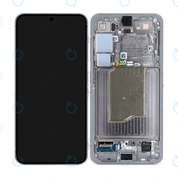 Samsung Galaxy S25 - LCD Display + Touchscreen Front Glas + Rahmen (Silver Shadow) - GH82-36329A Genuine Service Pack