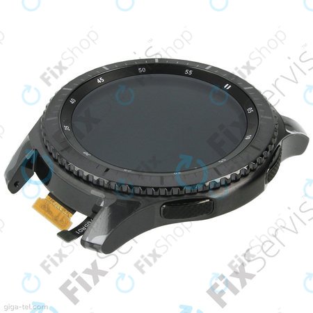 Samsung Gear S3 Frontier R760, R765 - LCD Display + Touchscreen Front Glas + Rahmen (Space Gray) - GH97-19658A Genuine Service Pack