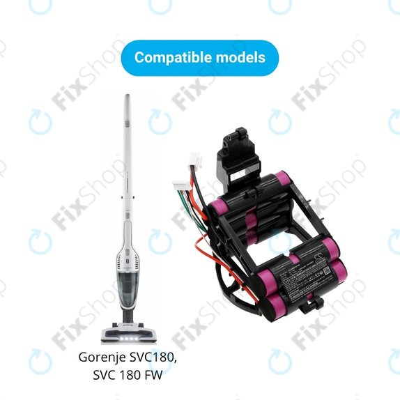 Gorenje SVC-series - Akku Batterie 861789 Li-Ion 18.0V 3000mAh HQ