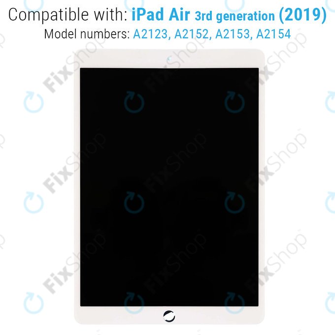 Apple iPad Air (3rd Gen 2019) - LCD Display + Touchscreen Front Glas (White) Refurbished