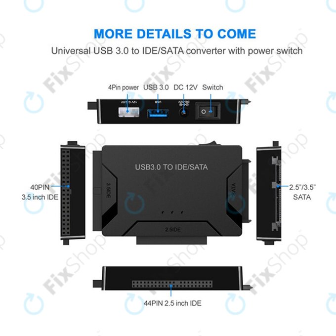 USB 3.0 auf SATA / IDE Adapter für 2.5" und 3.5" HDD/SSD und optische Laufwerke