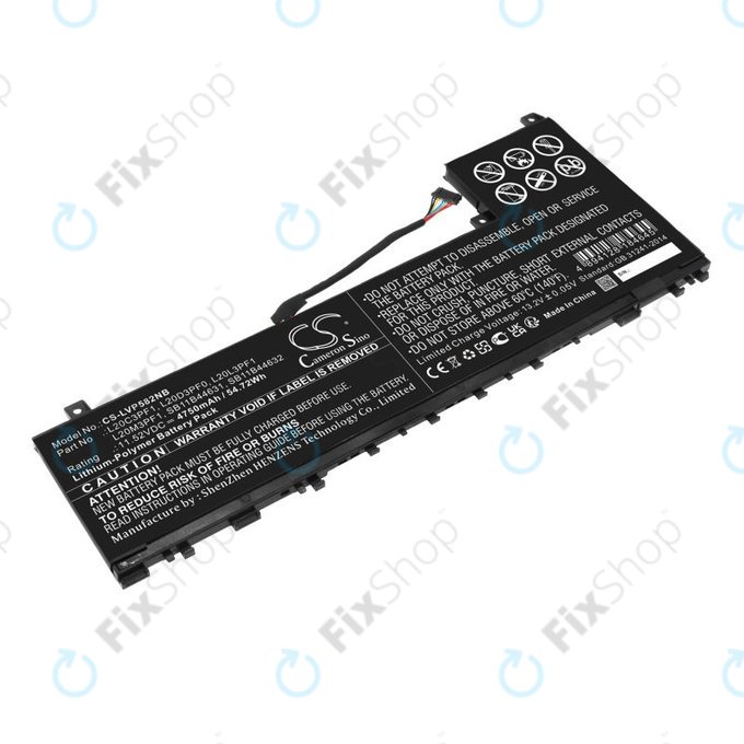Akku batterie für Lenovo IdeaPad 5 Pro 14ITL6, 4750mAh, Li-Pol, 11.52V, L20C3PF1, HQ