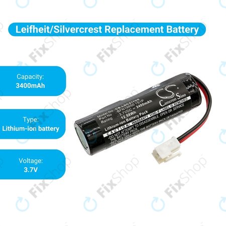 Leifheit Dry&Clean 51000, 51002, 51113, 51114 - Akku Batterie BFN18650 1S1P Li-Ion 3.7V 3400mAh HQ