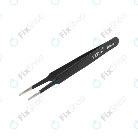 Vetus ESD-13 - Antistatische Metallpinzette mit flacher Spitze (115mm)