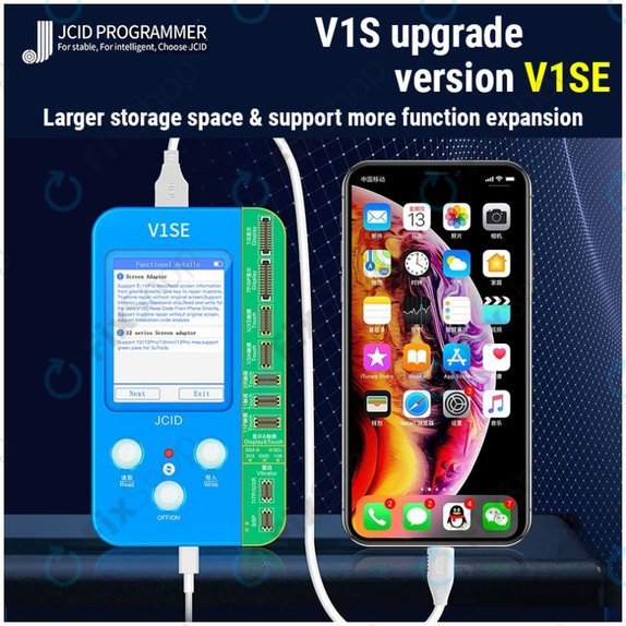 JC V1SE Programmer + LCD, Battery, Fingerprint, Face ID und 12-series Boards (iPhone 7 - 12 Pro Max)