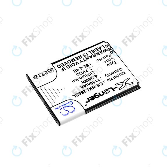 Batterie für Nokia 2660 Flip 4G, 1150mAh, Li-Ion, 3.7V, BL-L4E, HQ