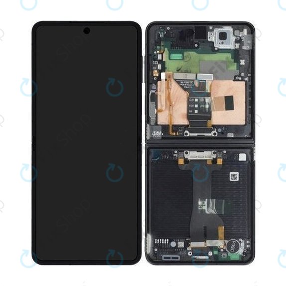 Samsung Galaxy Z Flip 7 F766B - LCD Display + Touchscreen Front Glas + Rahmen (Jetblack) OLED