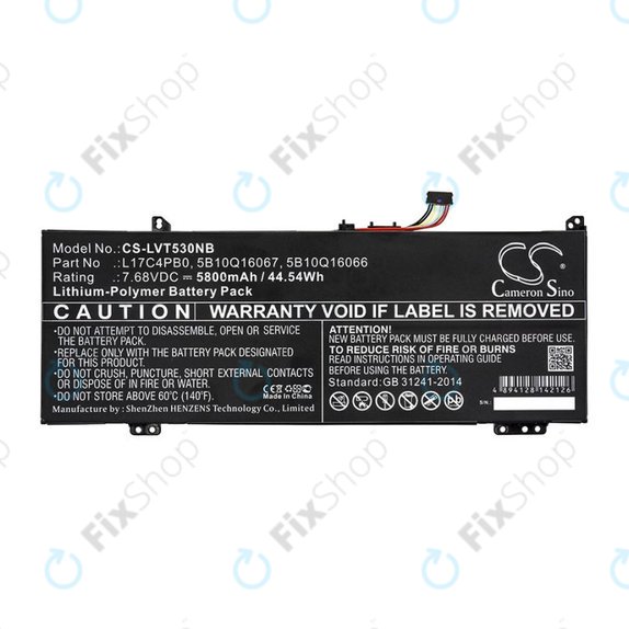 Akku batterie für Lenovo Air 14, Flex 6, Ideapad 530, Yoga 530, 5800mAh, Li-Pol, 7.68V, L17C4PB0, HQ