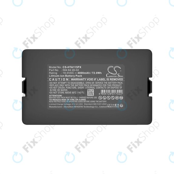 Akku batterie für Flymo Easilife 200, Gardena Automower 310, Husqvarna Automower 315X, 4000mAh, Li-Ion, 18.0V, 584 84 28-02, HQ