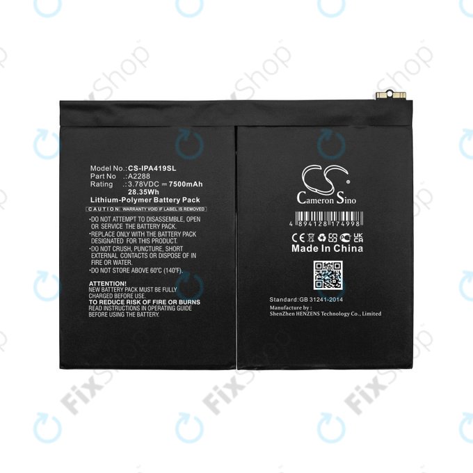Apple iPad Air (4th Gen 2020), (5th Gen 2022), 11 (2024) - Akku Batterie A2288 7500mAh HQ