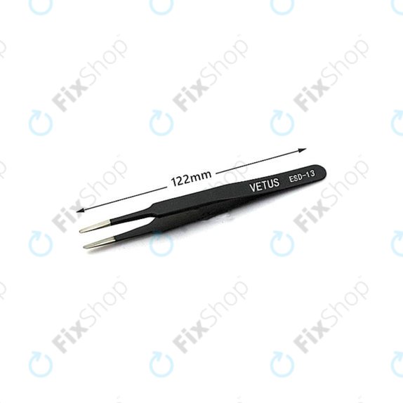 Vetus ESD-13 - Antistatische Metallpinzette mit flacher Spitze (115mm)