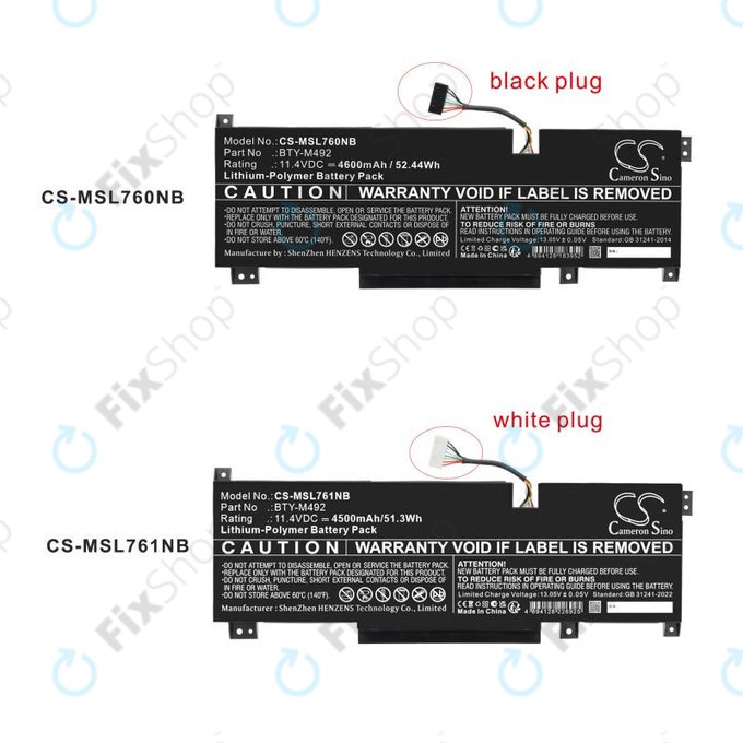 Akku batterie für MSI Pulse GL76, Katana GF66, Bravo 15, Crosshair 17, 4600mAh, Li-Pol, 11.4V, BTY-M492, HQ