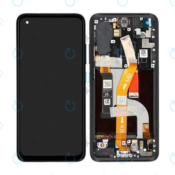Asus Zenfone 8 ZS590KS - LCD Display + Touchscreen Front Glas + Rahmen (Obsidian Black) - 90AI0061-R20010 Genuine Service Pack