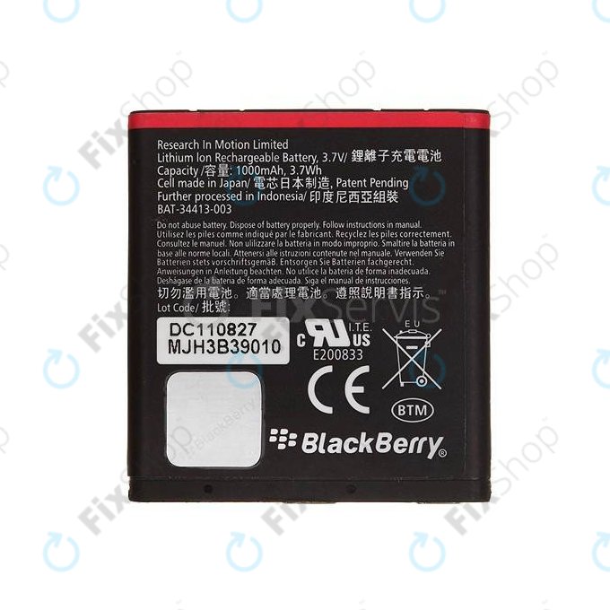 Blackberry Curve 9360, 9350, 9370 - Akku Batterie EM1 1000mAh