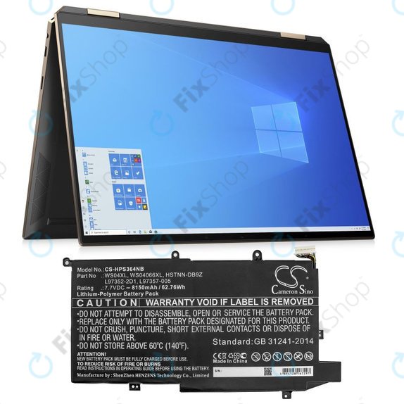Akku batterie für HP Spectre X360 14-EA0002NI, X360 14-EA0002NX, 8150mAh, Li-Pol, 7.7V, WS04XL, HQ