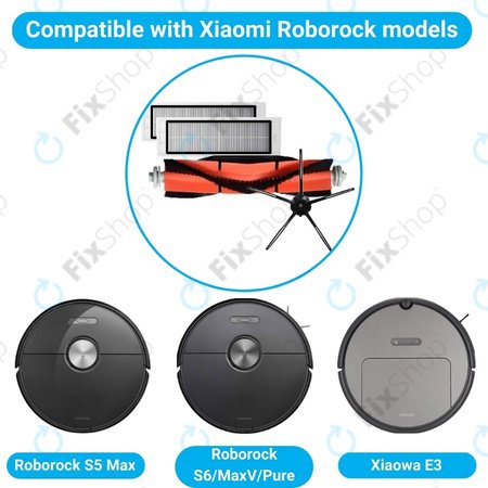 Xiaomi Roborock S5 Max, S6, S6 MaxV, S6 Pure, Xiaowa E3 - Standard-Set (Schwarz)