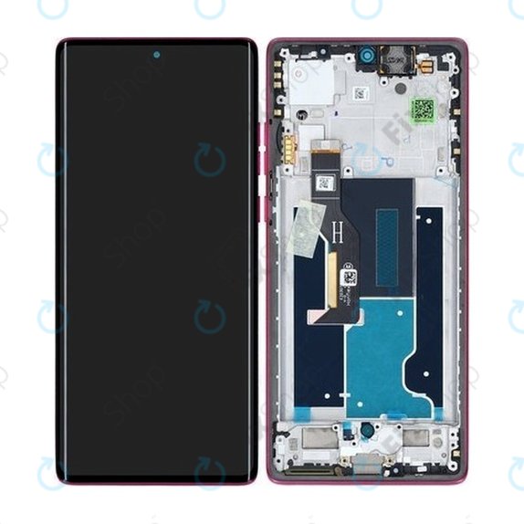 Motorola Edge 50 Fusion - LCD Display + Touchscreen Front Glas + Rahmen (Hot Pink) - 5D68C24345 Genuine Service Pack