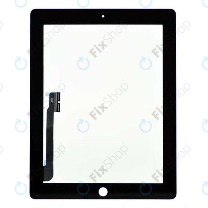 Apple iPad 3, iPad 4 - Touchscreen Front Glas (Black)