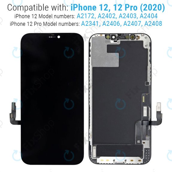 Apple iPhone 12, 12 Pro - LCD Display + Touchscreen Front Glas + Rahmen Refurbished