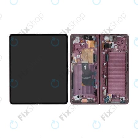 Samsung Galaxy Z Fold 4 F936B - LCD Display + Touchscreen Front Glas + Rahmen (Burgundy) - GH82-29461D, GH82-29462D Genuine Service Pack
