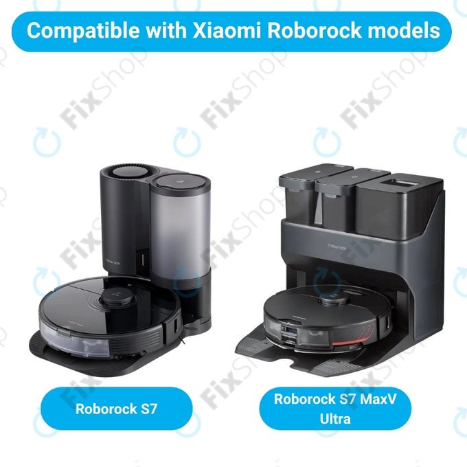 Ersatzteilset für Xiaomi Roborock S7, S7 MaxV Ultra (1x Hauptbürste, 2x Filter, 2x Seitenbürste – schwarz)