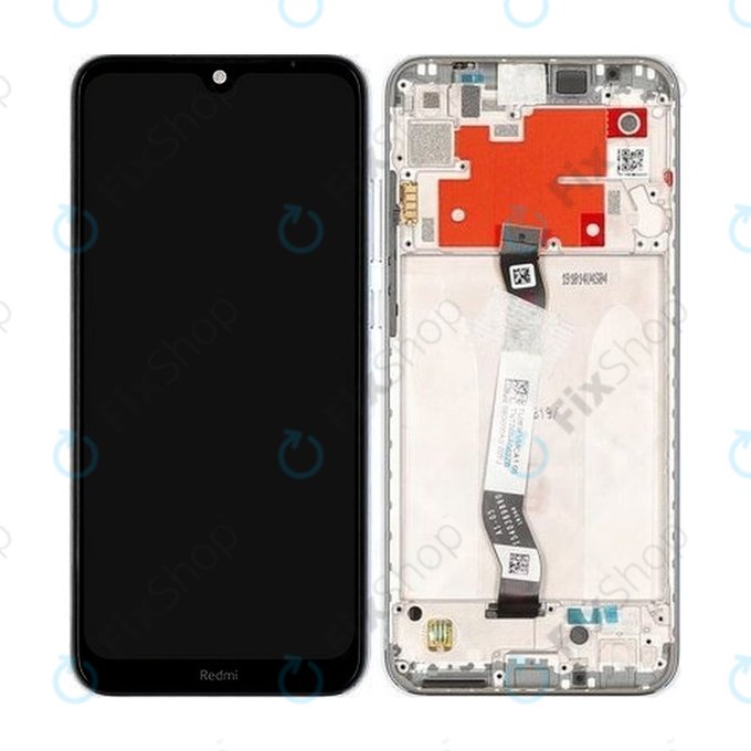 Xiaomi Redmi Note 8T - LCD Display + Touchscreen Front Glas + Rahmen (Moonlight White) - 5600020C3X00 Genuine Service Pack