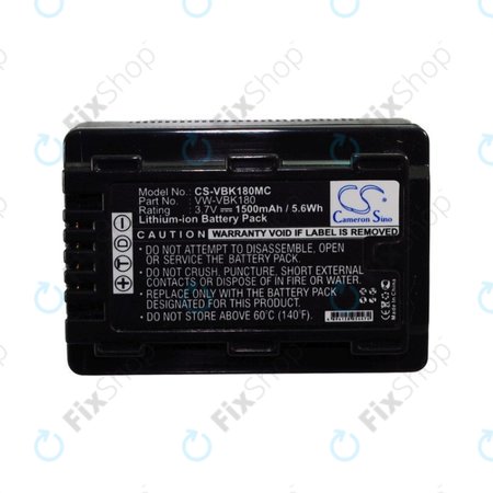 Batterie für Panasonic HDC, HC a SDR, 1500mAh, Li-Ion, 3.7V, VW-VBK180, HQ