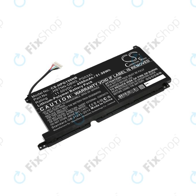 Batterie für HP Pavilion Gaming 15,16, Spectre X360 15, 4500mAh, Li-Pol, 11.55V, 3ICP6/60/72, HQ