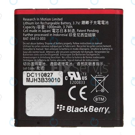 Blackberry Curve 9360, 9350, 9370 - Akku Batterie EM1 1000mAh