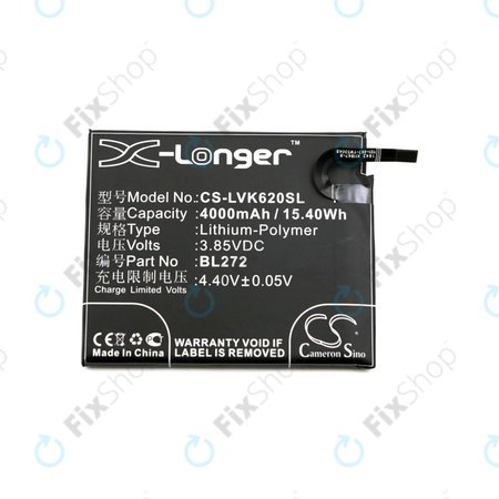 Akku batterie für Lenovo K6 Power, 4000mAh, Li-Pol, 3.85V, BL272, HQ