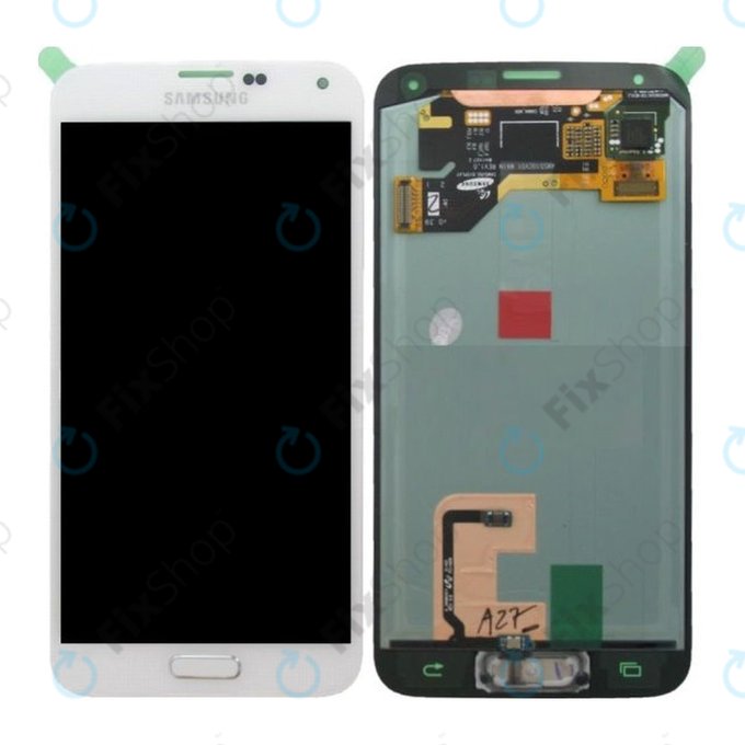 Samsung Galaxy S5 G900F - LCD Display + Touchscreen Front Glas (Shimmery White) - GH97-15959A, GH97-15734A Genuine Service Pack