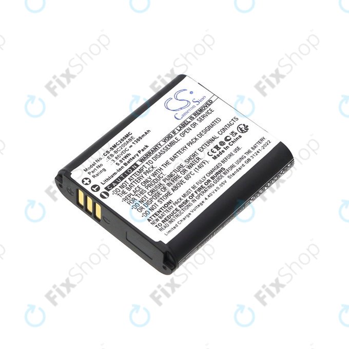 Batterie für Samsung Gear 360, 1300mAh, Li-Ion, 3.85V, EB-BC200ABE, HQ