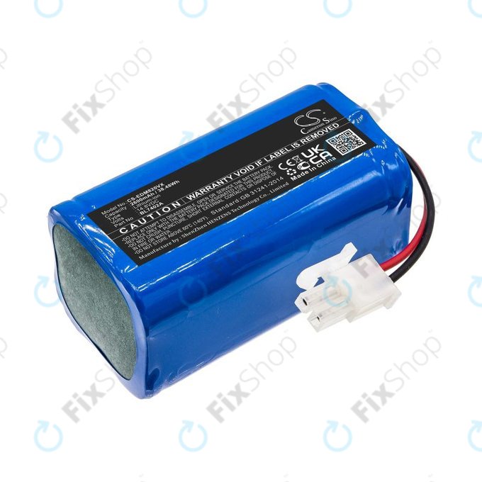 Akku batterie für Ecovacs Deebot M82, Tesla RoboStar T50, T60, T80 Pro, 2600mAh, Li-Ion, 14.8V, BL7402A, HQ