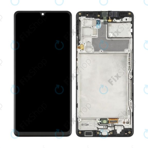 Samsung Galaxy A42 5G A426B - LCD Display + Touchscreen Front Glas + Rahmen (Black) OLED