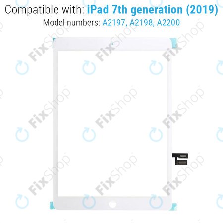 Apple iPad (7th Gen 2019, 8th Gen 2020) - Touchscreen Front Glas (White)