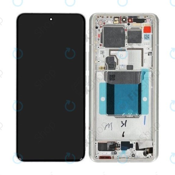 Xiaomi 14 Ultra - LCD Display + Touchscreen Front Glas + Rahmen (White) - 56000600N100 Genuine Service Pack
