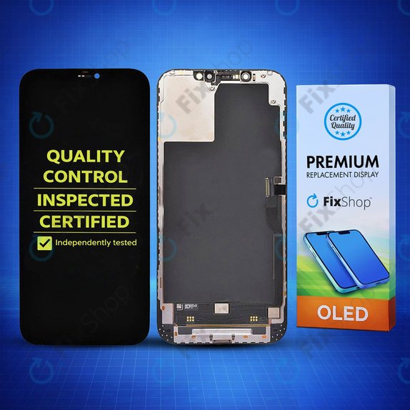 Display Hard OLED für iPhone 12 Pro Max, Touchscreen-Glas mit Rahmen, FixPremium