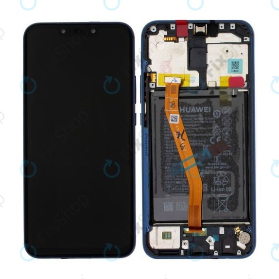 Huawei Mate 20 Lite - LCD Display + Touchscreen Front Glas + Rahmen + Akku Batterie (Blue) - 02352DKM, 02352GTT Genuine Service Pack