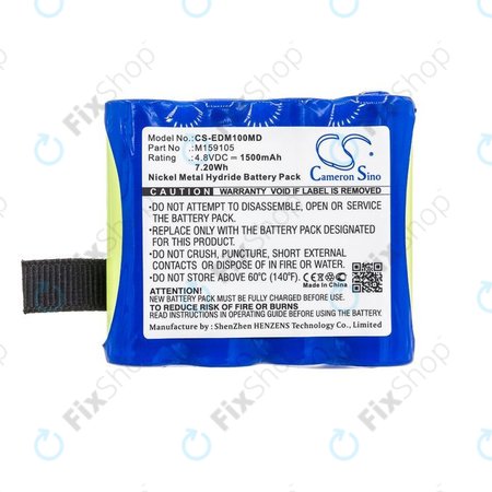 Akku batterie für Edan Cs-01, Edan H100, Edan H100b, Edan H100n, 1500mAh, Ni-MH, 4.8V, 4XNR49AA1500P, HQ