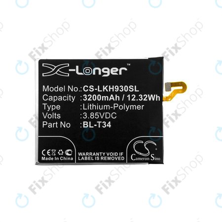 Batterie für LG H930, V30, V35, 3200mAh, Li-Pol, 3.85V, BL-T34, HQ