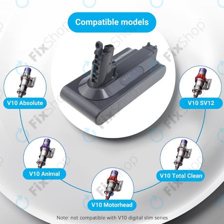 Dyson V10 - Akku Batterie 969352-02, SV12, 206340 Li-Ion 25.2V 3000mAh HQ