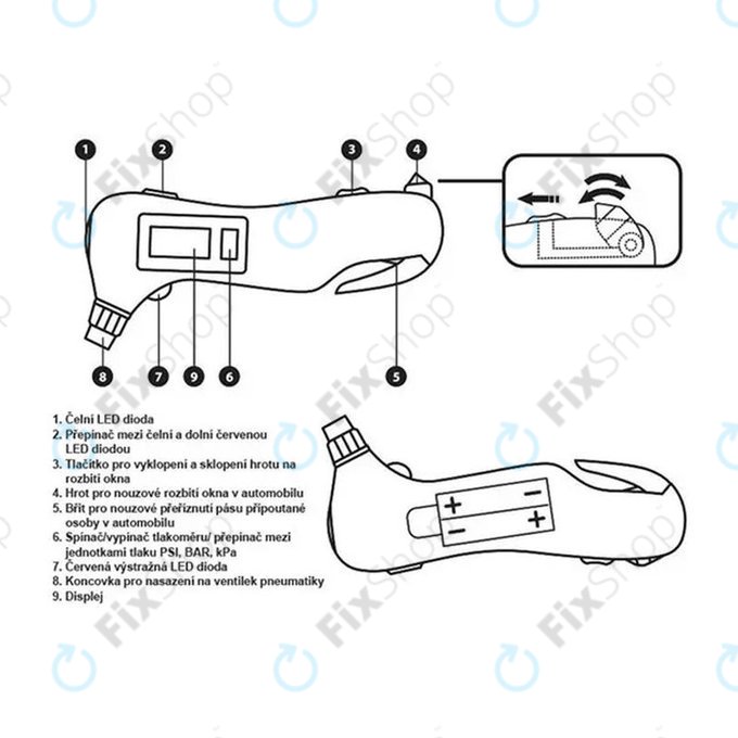 Extol Premium 8863050 Emergency - Reifendruckmesser 5v1