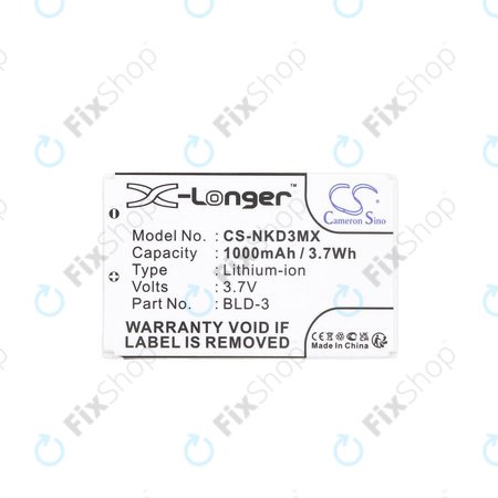 Akku batterie für Nokia 7250i, 6610, 6585, 6560, 6200, 6220, 1000mAh, Li-Ion, 3.7V, BLD-3, HQ