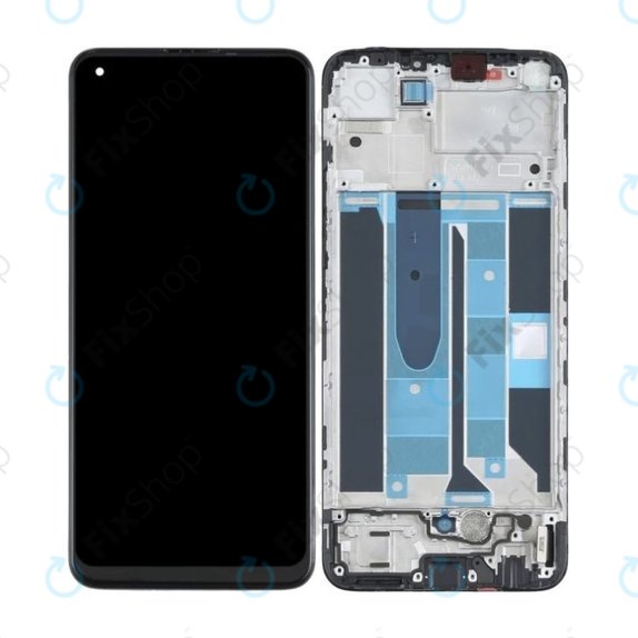 Realme 8 RMX3085 - LCD Display + Touchscreen Front Glas + Rahmen (Cyber Black) OLED