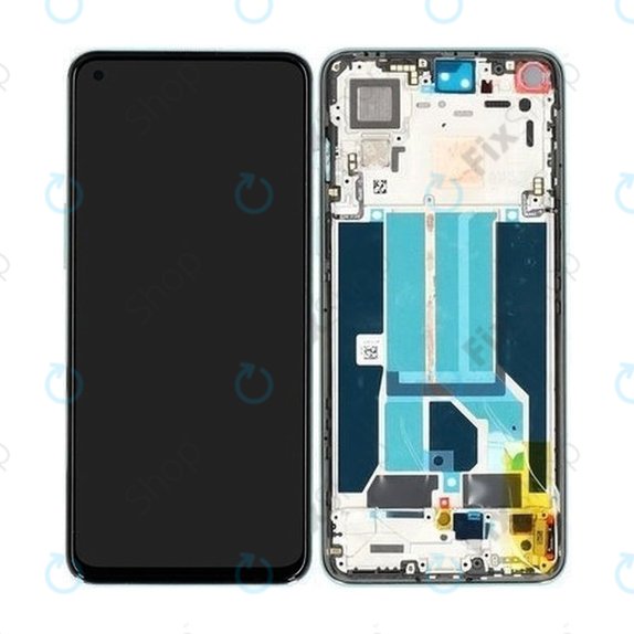 OnePlus Nord 2 5G - LCD Display + Touchscreen Front Glas + Rahmen (Grey Sierra) - 2011100360 Genuine Service Pack