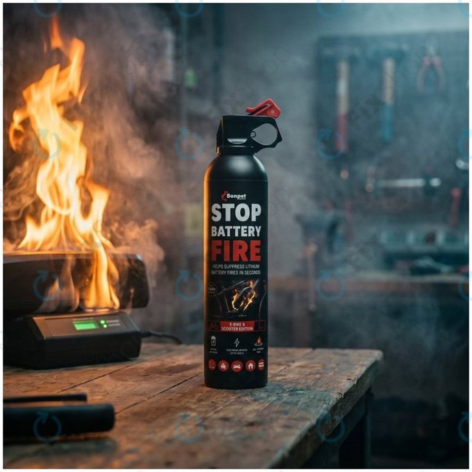 Bonpet Feuerlöschspray für Lithium-Batterien, 500 ml, E-Bike & Scooter Edition
