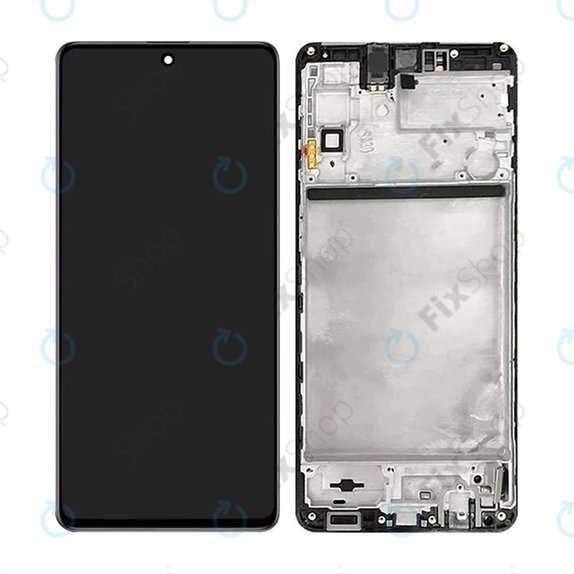 Samsung Galaxy M51 M515F - LCD Display + Touchscreen Front Glas + Rahmen (Celestial Black) OLED