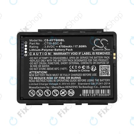 Batterie für Honeywell CT50, Dolphin CT60, 4700mAh, Li-Pol, 3.8V, CT50-BSC-B, HQ